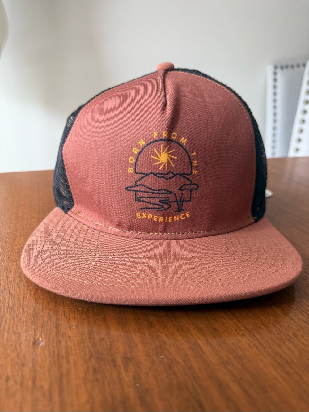 Prana Rust Brown and Black Mesh Trucker Hat